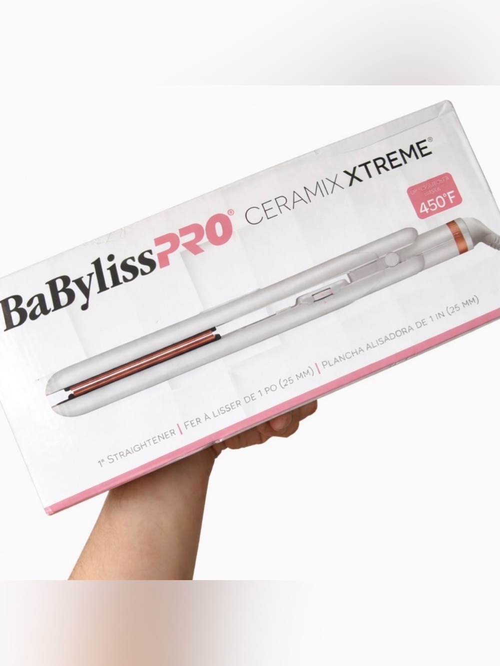 BaBylissPRO White & Rose Gold Ceramix Xtreme 1" Hair Straightener